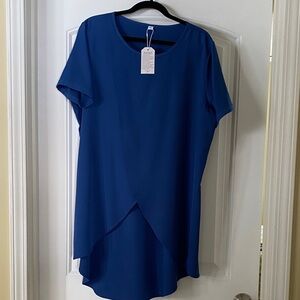 Elegant Blue Women's Top & Matching Shorts
